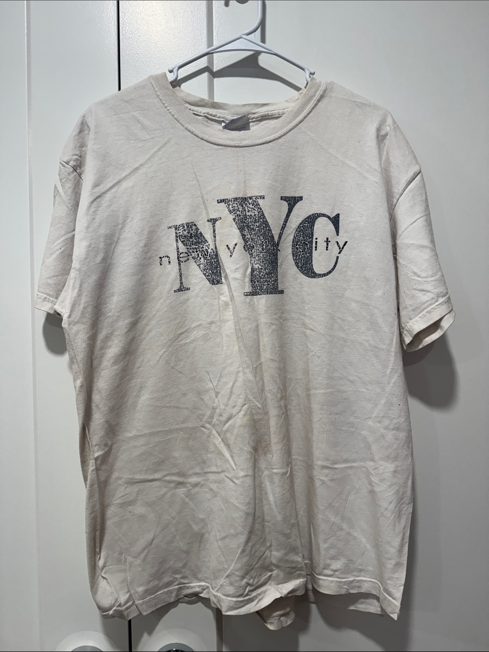 Hanes Cream Short Sleeve NYC Graphic Tee